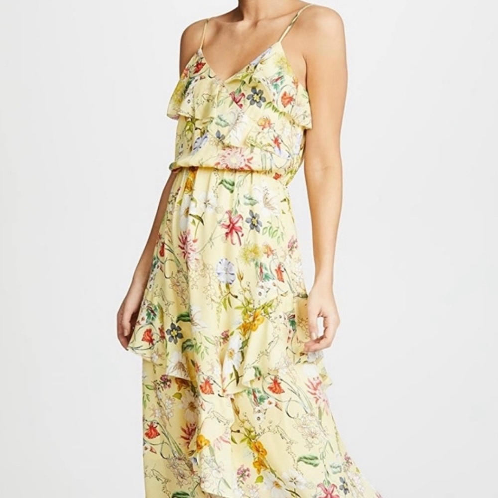 Parker NY dress floral summer spring dress 100% silk - size medium